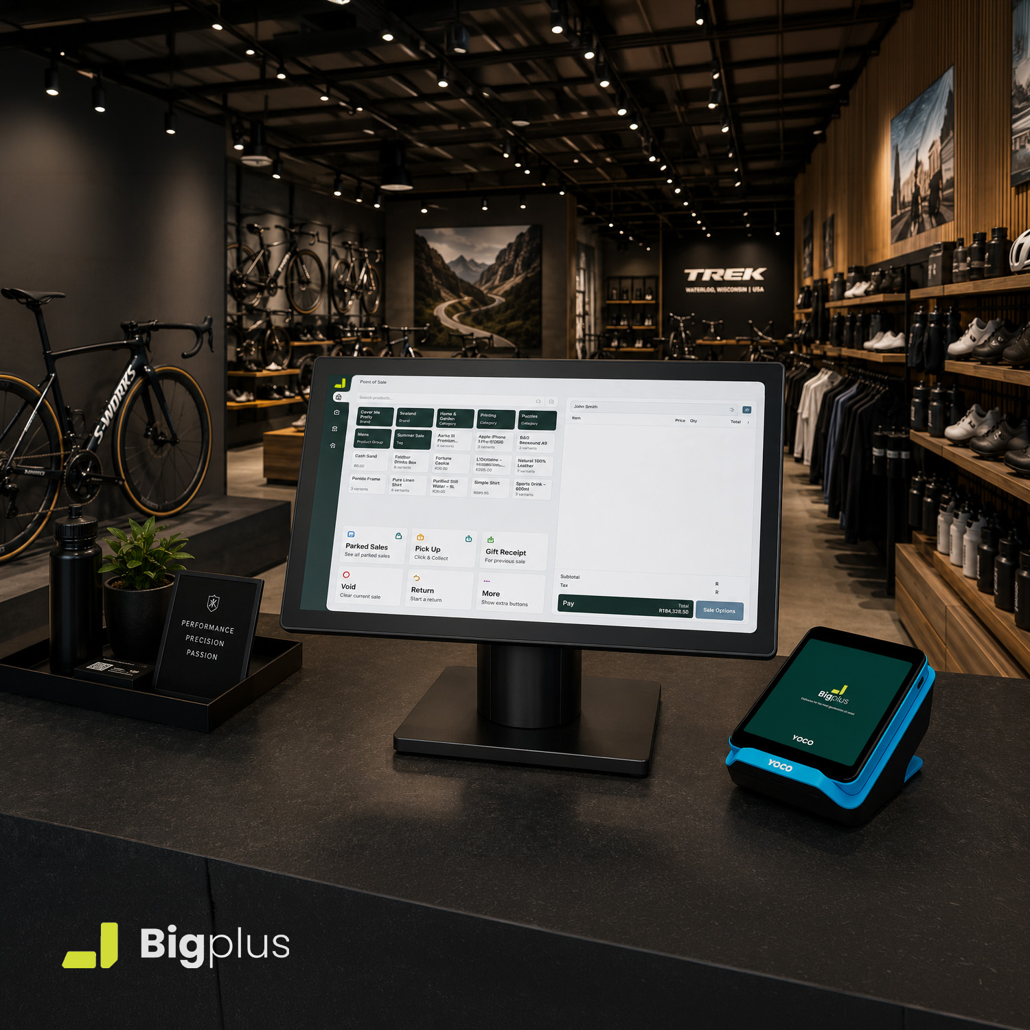 Independent retail store running BigPlus on Yoco hardware
