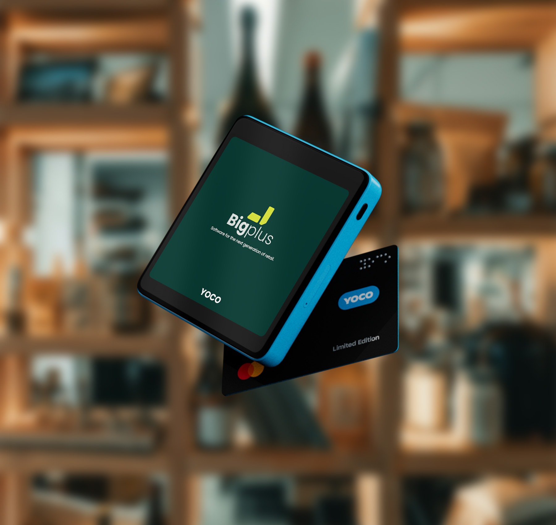 BigPlus running on a Yoco card machine at the counter